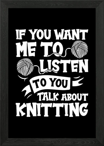 Knitting knitter framed wall - framed,