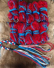 10 x 6z RED 4ft NYLON RABBIT PURSE NETS  COLOURED PLAITED GAME CARRIER FERRETING