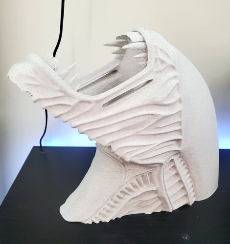Alien printed statue bust - 3d,