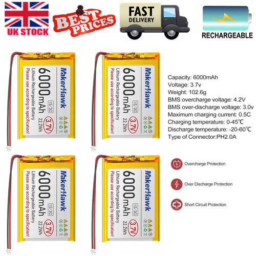 6000mah lithium polymer - 3.7v,