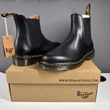 New & Boxed Dr Martens 2976 Quad Ankle Chunky Chelsea Boots Black Leather Uk 6