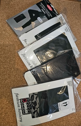 Black footless tights m - x5.,