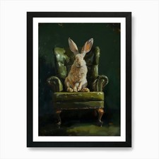 Rabbit In Chair Art Print