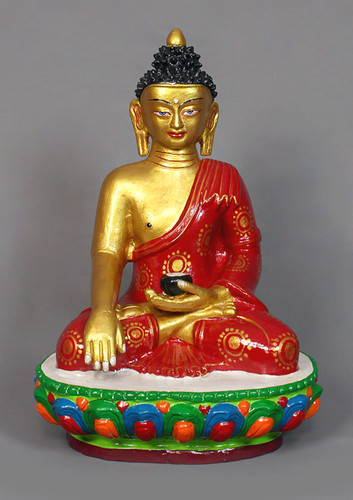 Handpainted ceramic shakyamuni - handpainted,