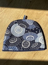 TEA POT COSY cover warmer insulated hanging loop JAPANESE PARASOL 22.5cm BLUE