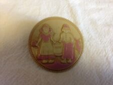 Vintage Metal Dutch Boy & Girl Pink Push Pin - Suit Notice /Mood Boards / Craft