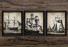 Vintage sailing ships prints - vintage,