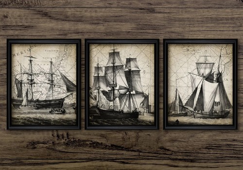 Vintage sailing ships prints - sailing,