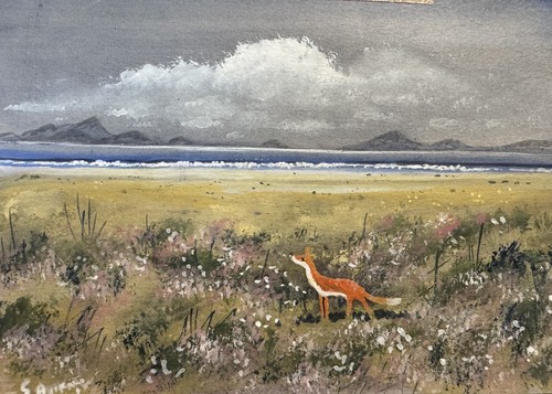 Original watercolour fox in - original,