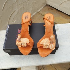 NICE -Vickie Beth Sling Back Suede Orange  Sandals Size EU 39