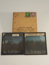 Mid Century Magic Lantern Slides x2 Vintage Game Beaufort Hunting Scenes in Box