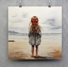 Girl On Beach Seaside Sea Sand