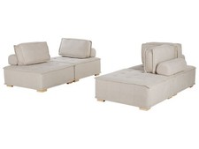 Modular Fabric Sofa Set Beige