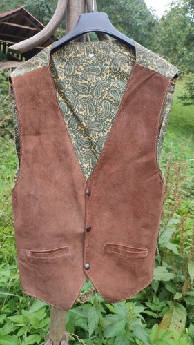 Vtg brown suede - brown, leather
