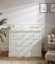Oxford 3 Drawer nursery Dresser & Baby Changing Unit  White