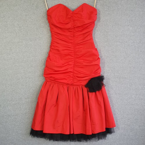 Vtg newsflash dress red - 8,