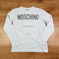 Boys Moschino White Long Sleeve Tee T Shirt Top Size Age 14 Years