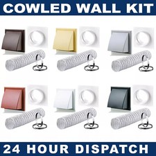 5" 125 mm Tumble Dryer Cooker Hood Extractor Fan Wall Duct Kit Cowled Shutter