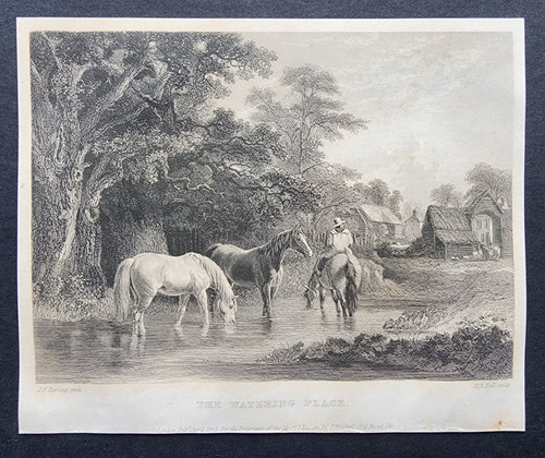 Antique 1842 print horses - 1842,