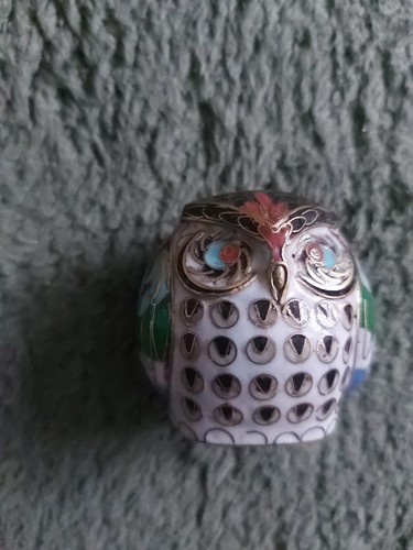 Small cloisonne owl - small,