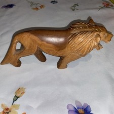 Solid Wooden Lion 22cm
