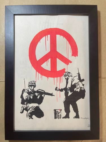 Banksy drawing framed - drawing,