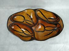 Large Wooden Bowl Snack Hand Carved Salad Fruit Party Serving Bowl Retro MCM