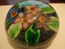 N.E.G.C. STYLE  PAPERWEIGHT,  FLOWERS .