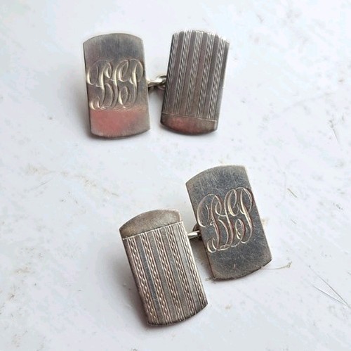 Vintage silver cufflinks - silver,