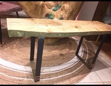 Solid Wood Bench with Cast