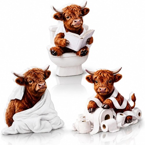 Highland cow ornaments set - highland,