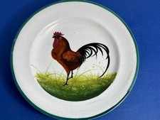 LOVELY ANTIQUE SCOTTISH WEMYSS POTTERY BROWN COCKEREL 7" PLATE C.1900