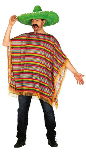 Adult mexican poncho - poncho, l