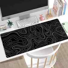 1Pcs Gaming Mouse Pad Large Keyboard 31.5 x 11.8in Topographic Black and White
