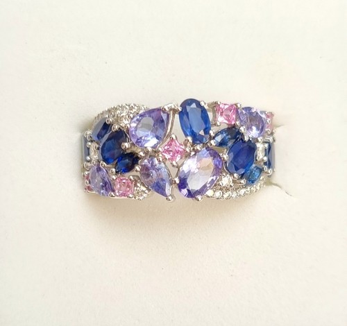 Tanzanite diamond 9ct white - 9ct,