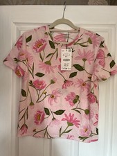 Zara Pink Floral T-shirt Small
