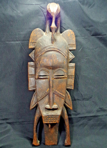 Senufo kpelie mask carved wood - kpelie,