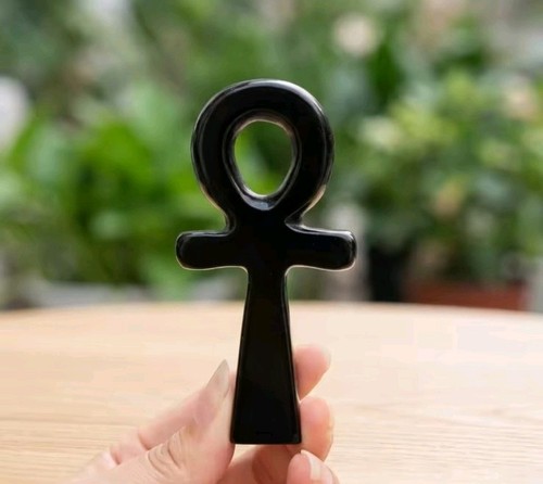 Black obsidian carving - black,