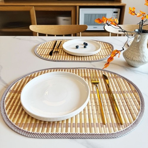 Bamboo placemats anti slip - bamboo,