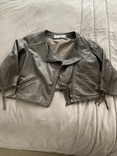 Firetrap ladies  Arberton Green Leather biker  Jacket Size S 