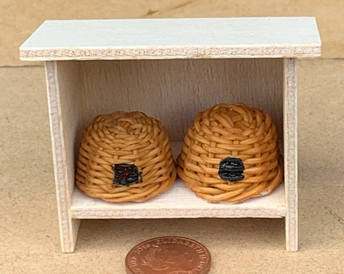 Dolls house wicker beehives - house,