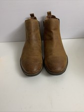 Men’s Mantarey Size12 Leather Tan Chelsea Side Zip Boots Hardly Worn