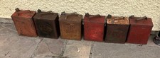 Joblot of vintage 2 gallon petrol motor spirit cans, BP, SHELL MEX, PRATTS, ESSO