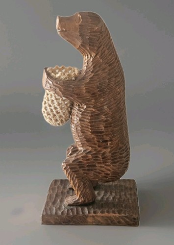 Vintage wooden bear - wooden, bear.