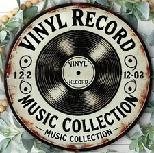 Vintage Vinyl Record Sign