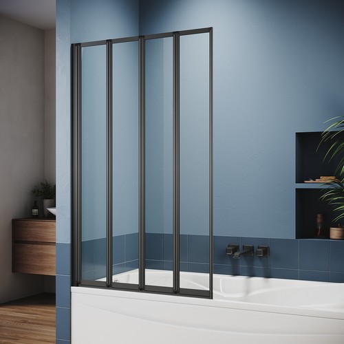 Bath shower screen black frame - shower,