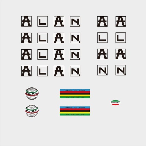 Alan bicycle frame decals - bicycle,