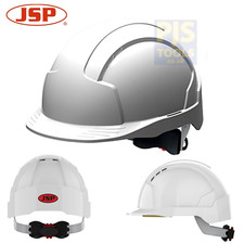 JSP EVOLite® wheel ratchet vented white safety helmet mid peak hard hat