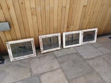 4 reclaimed: Art Deco   Stained Glass Panel Windows 1930s Semi