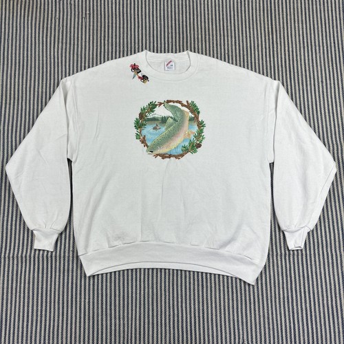 Vintage fly fishing sweatshirt - fly,
